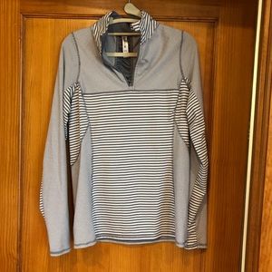 Kyodan medium striped quarter zip top